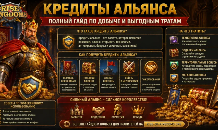 Кредиты альянса в Rise of Kingdoms: полный гайд по добыче и выгодным тратам