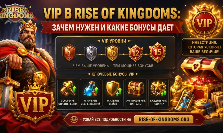 VIP в Rise of Kingdoms: зачем нужен и какие бонусы дает