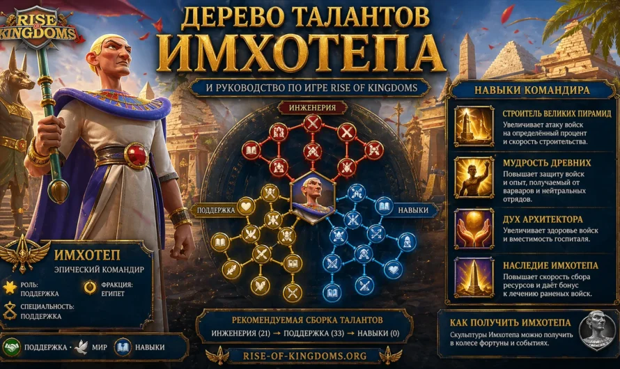 Дерево талантов Имхотепа и руководство по игре Rise of Kingdoms