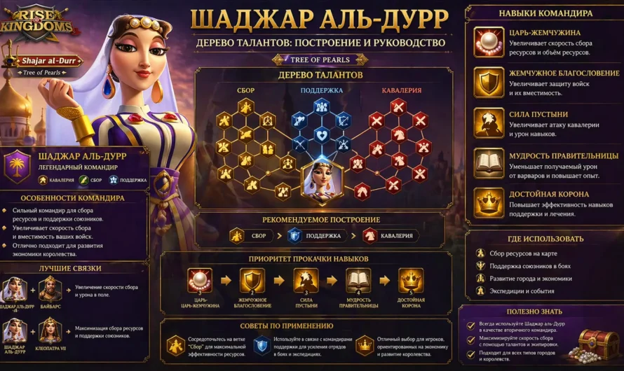 Дерево талантов Шаджар аль-Дурр: построение и руководство в игре Rise of Kingdoms