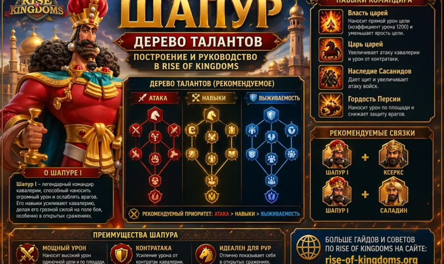 Дерево талантов Шапура: построение и руководство в игре Rise of Kingdoms
