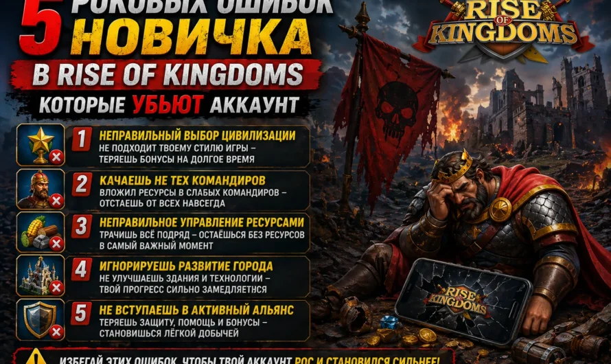 5 роковых ошибок новичка в Rise of Kingdoms которые убьют аккаунт