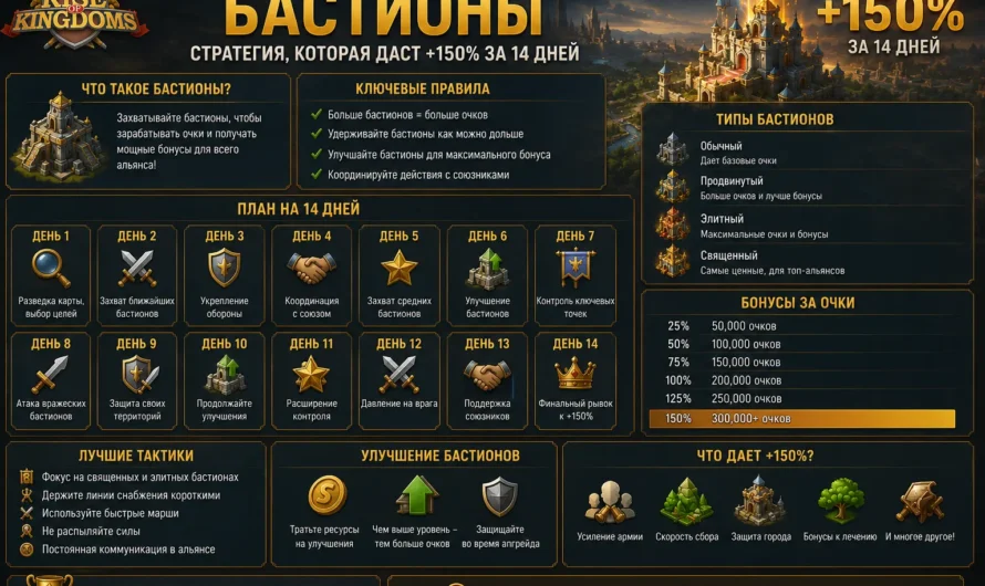 Бастионы. Стратегия, которая даст +150% за 14 дней в Rise of Kingdoms