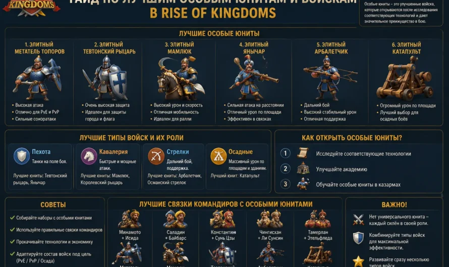 Гайд по лучшим особым юнитам и войскам в Rise of Kingdoms