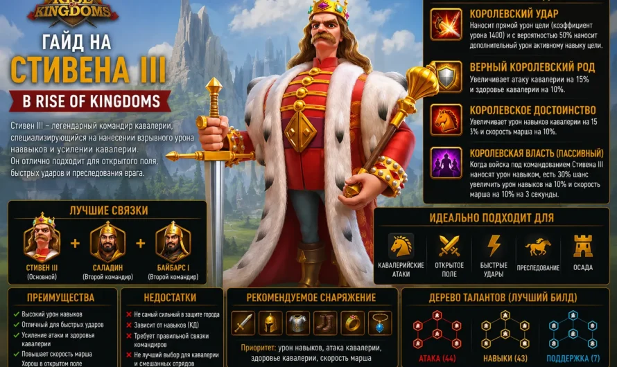 Стивен III в Rise of Kingdoms: лучший билд и дерево талантов