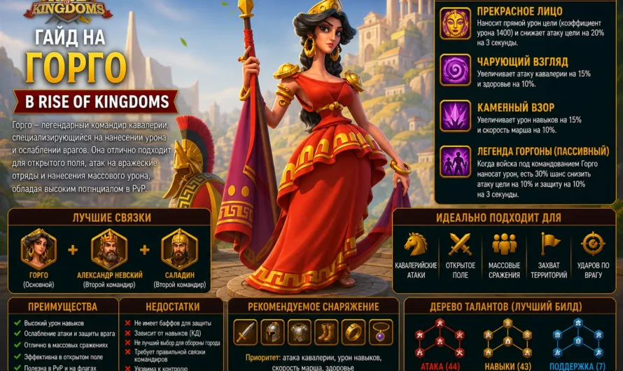 Горго в Rise of Kingdoms: лучший билд и дерево талантов