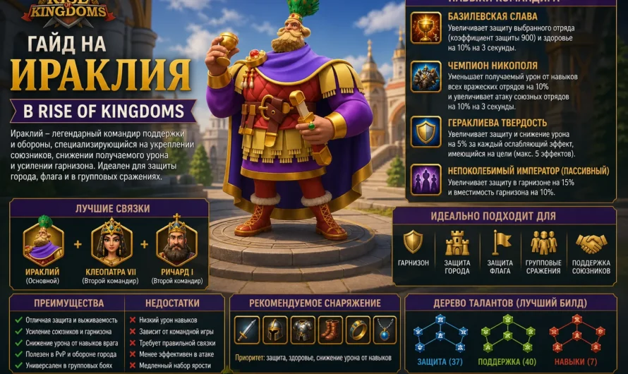 Ираклий в Rise of Kingdoms: лучший билд и дерево талантов