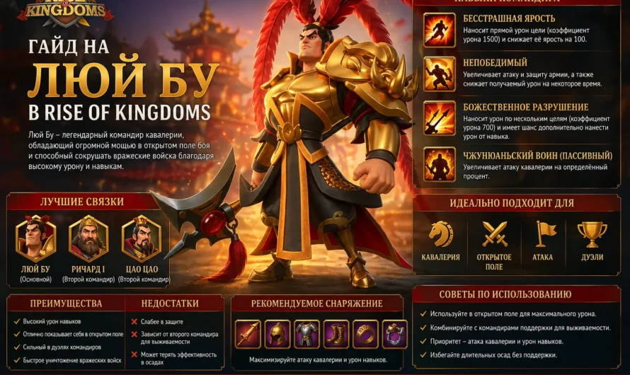 Дерево талантов и гайд на Люй Бу в Rise of Kingdoms (2026)