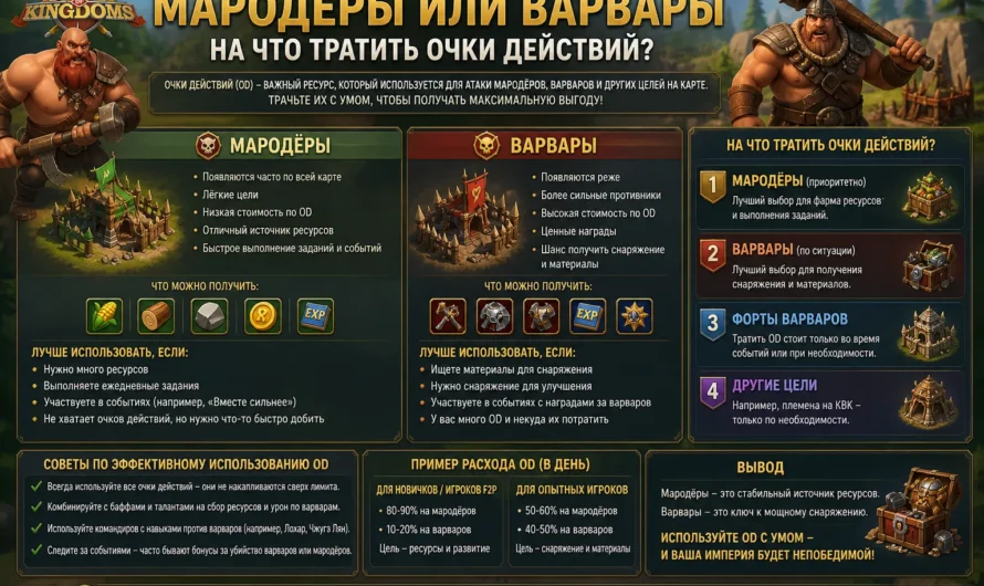Мародёры или варвары в Rise of Kingdoms: на что тратить очки действий