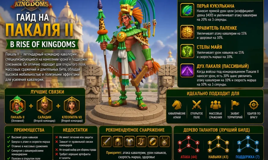 Пакаль II в Rise of Kingdoms 2026: лучший билд и дерево талантов