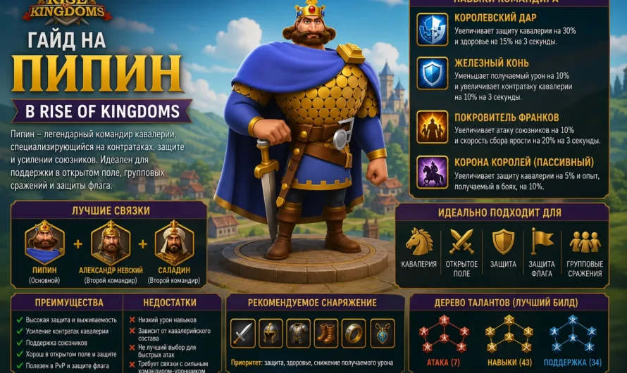 Пипин в Rise of Kingdoms: лучший билд и дерево талантов